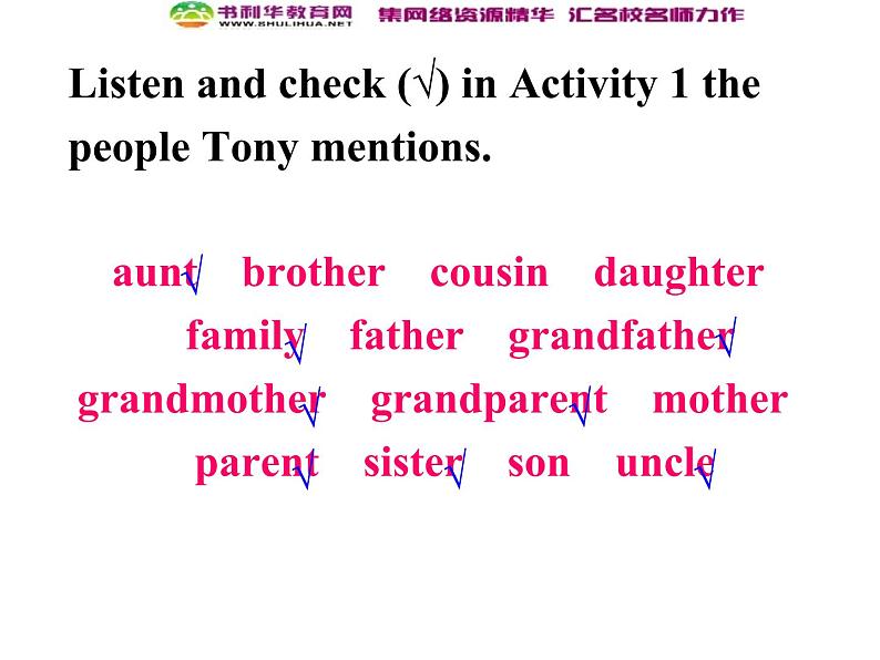 外研版七年级英语上册 Module 2 My Family Unit 1 Is this your mum?课件第8页