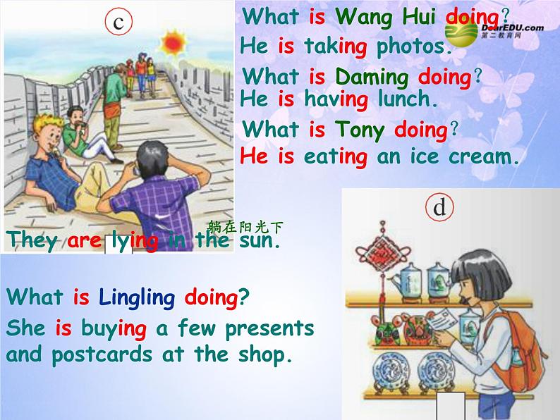 外研版七年级英语上册 Module 9 People and places Unit 1 We’re enjoying the school trip a lot课件07