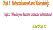 初中英语仁爱科普版九年级下册Unit 6 Entertainment and Friendship.Topic 2 Who is your favorite character in literatu