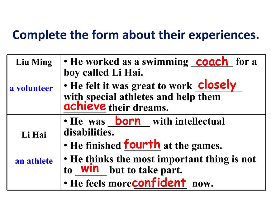 初中英語牛津譯林版8B unit6 Reading2 The Special Olympics World Games部優(yōu)課件第4頁