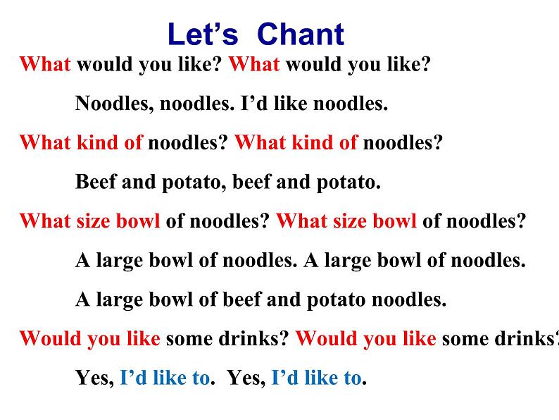 人教新目标七年级英语下册--Unit 10 I’d like some noodles. Section B ( 2a-2d)课件02