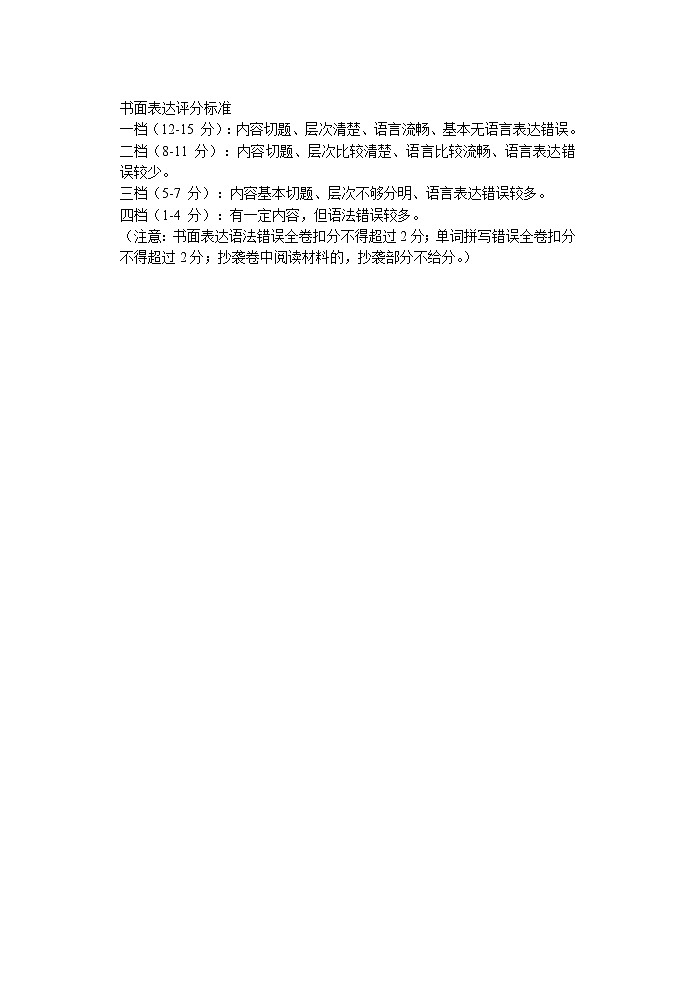 2022玉溪市初三模检英语答案第2页