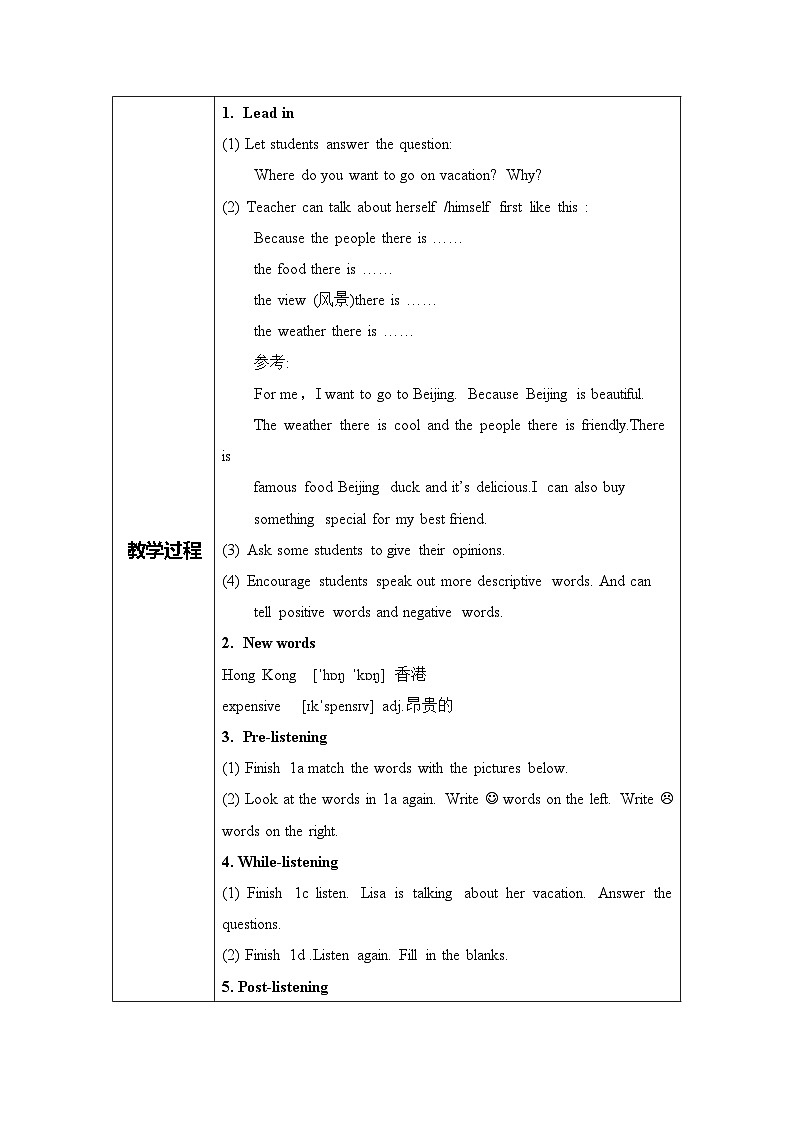 unit 1 where did you go on vacation Section B 1a-1e 课件 +教案+ 练习02