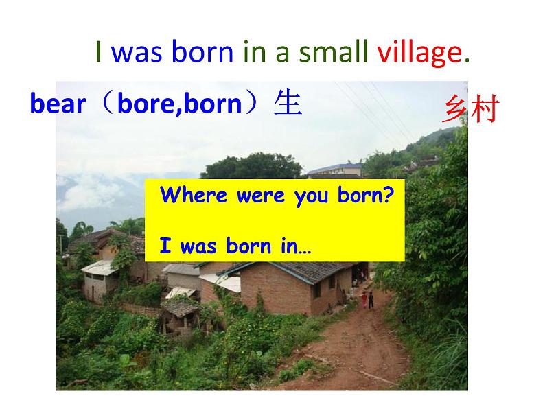 外研版英语七年级下册课件:Module7Unit1Iwasborninasmallvillage(共14张PPT)03