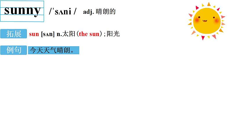 Unit 7 It's raining Section A 单词讲解课件(共18张PPT)第5页