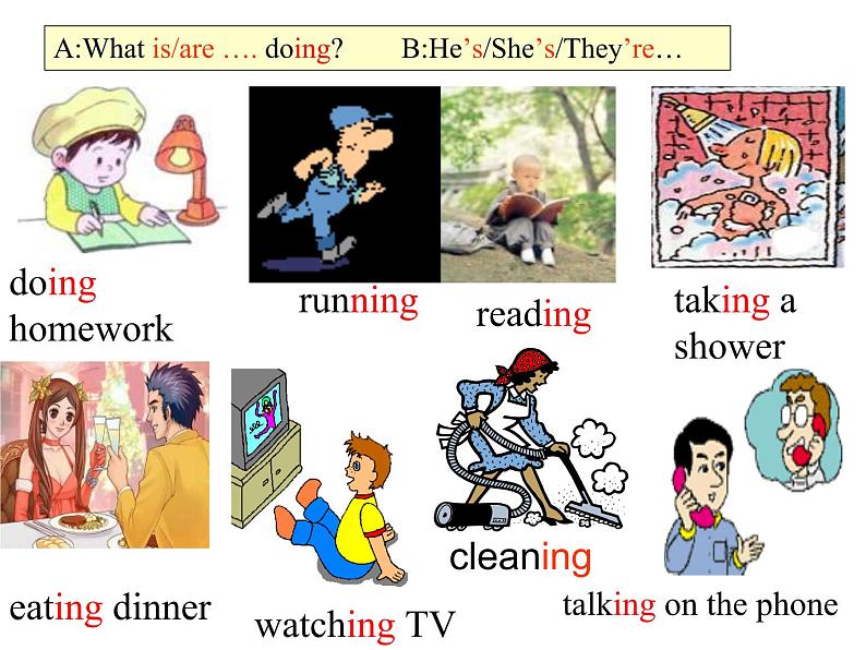 Unit 6 I 'm watching TV.Section A 1a-2d课件(共有PPT29张)第4页