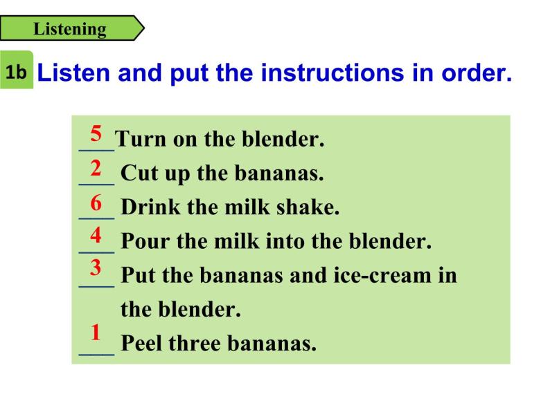人教版英语八年级上册Unit 8 How do you make a banana milk shake_Section A（1a-2c） 课件（共有PPT16张，无音频）06