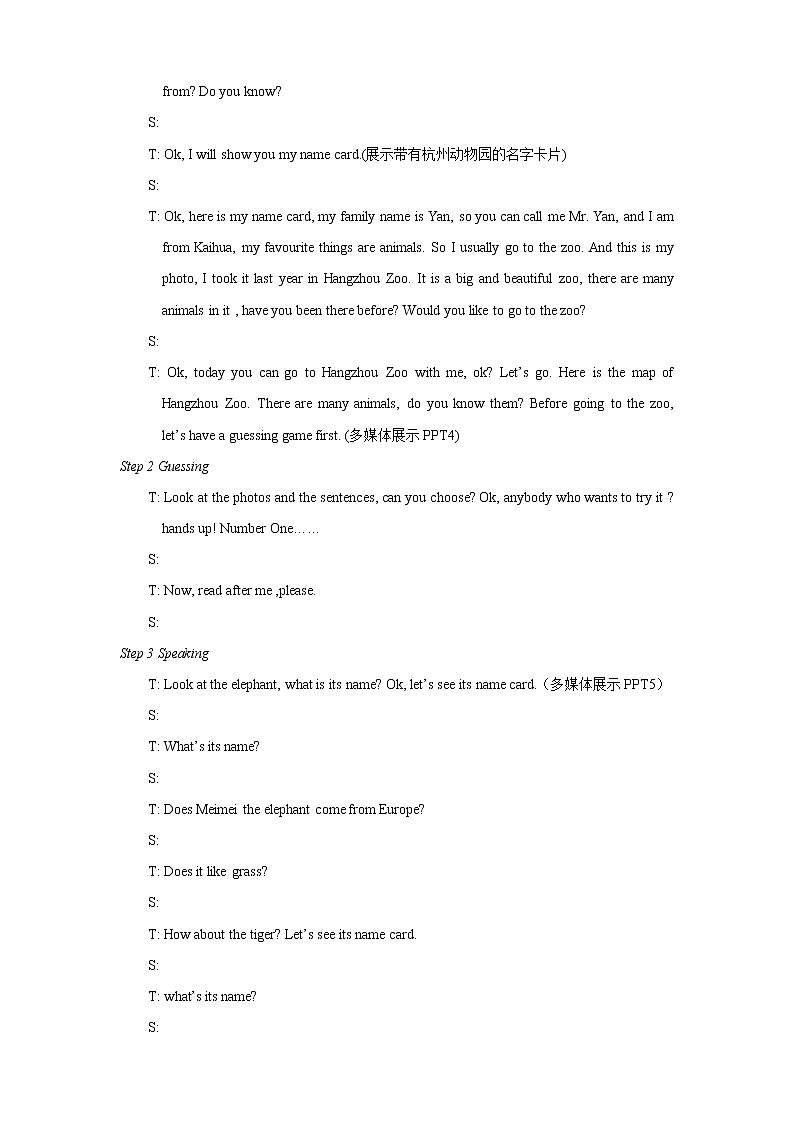 外研版七上:Module 6 Unit 3 Language in use. 教案(1)02