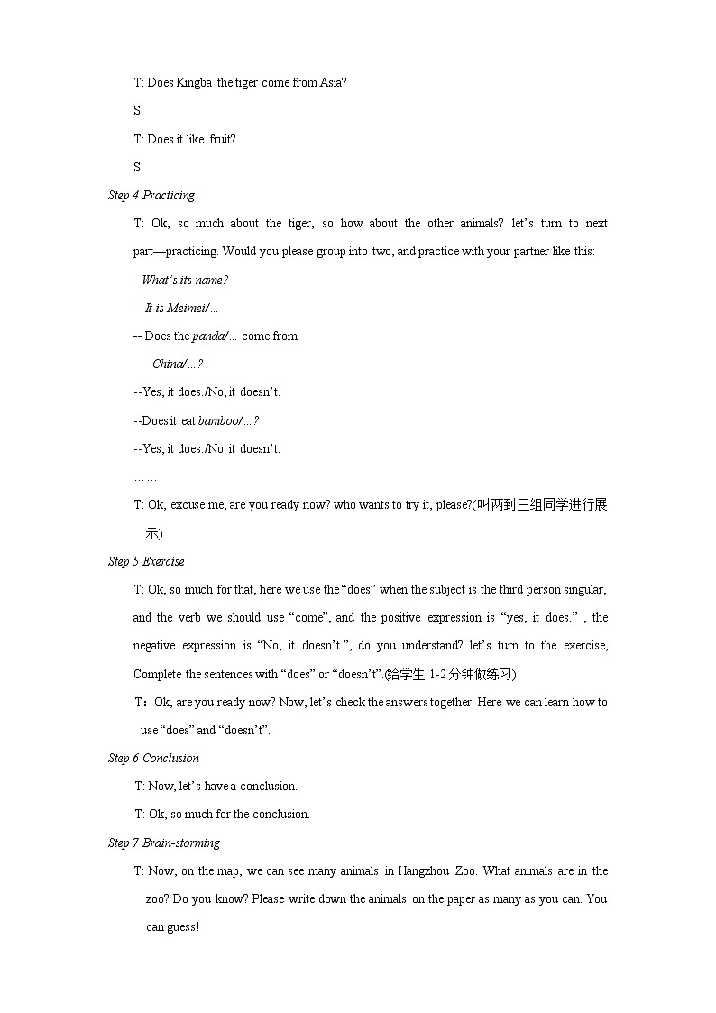 外研版七上:Module 6 Unit 3 Language in use. 教案(1)03