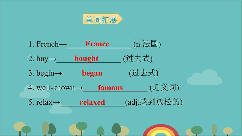 外研版七下Module 10 A holiday journey Unit 2 This morning we took a walk.背默本课件(8张PPT)第3页