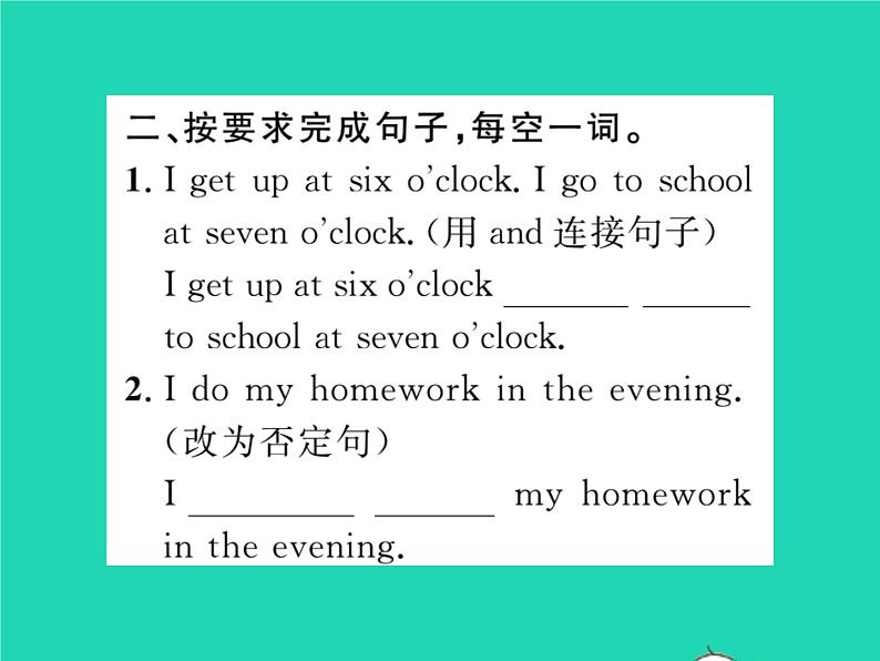 2021七年级英语上册Module5MyschooldayUnit2Westartworkatnineo 'clock第四课时习题课件新版外研版第6页
