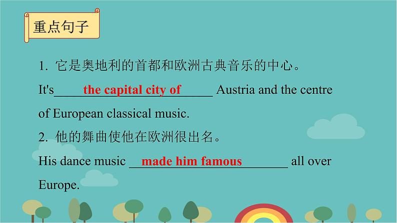 外研版英语七年级下册 Module 12  Unit 2  Vienna is the centre of European classical music.习题课件(34张PPT))08