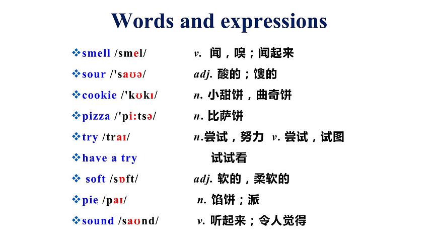 Module1Unit1Itsmellsdelicious同步課件2020-2021學年外研版英語八年級下冊第6頁