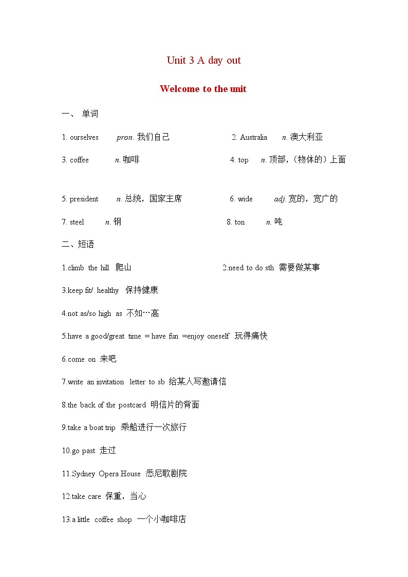 译林八年級英語上冊 Unit 3 A day out 课时1 PPT课件+教案01