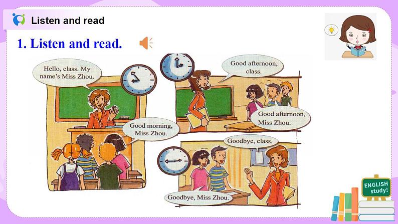 Starter Module1 Unit1 Good morning, Miss Zhou 课件 PPT+教案08