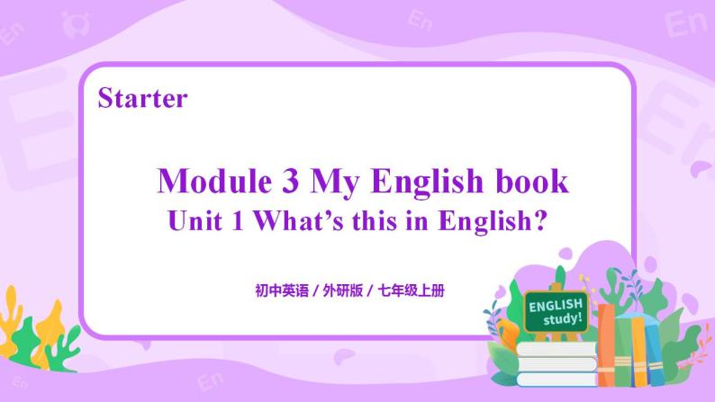 Starter Module3 Unit1 What's this in English 课件 PPT+教案01