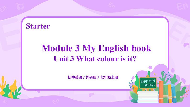 Starter Module3 Unit3 What colour is it 课件 PPT+教案01