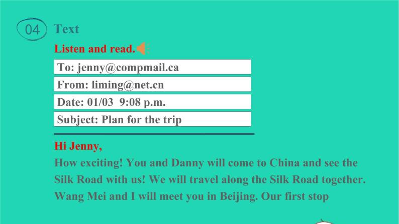 冀教版七年级英语下册Unit 1 A Trip to the Silk Road Lesson 2 Meet You in Beijing课件08