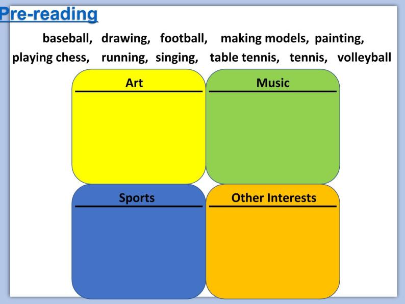 北师大初中英语7上Unit4《Lesson10 My Interests》课件ppt05