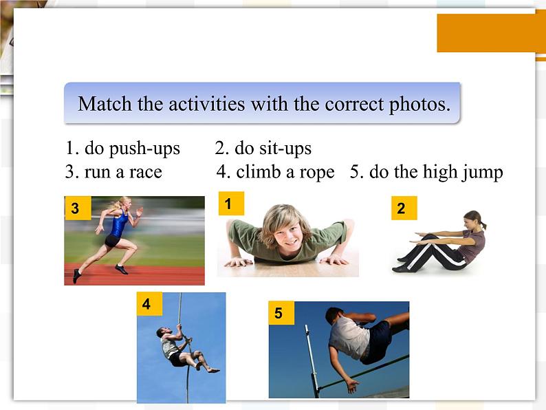 北师大版8上英语Unit 3《Lesson 7 Time to Exercise》第一课时 课件第3页