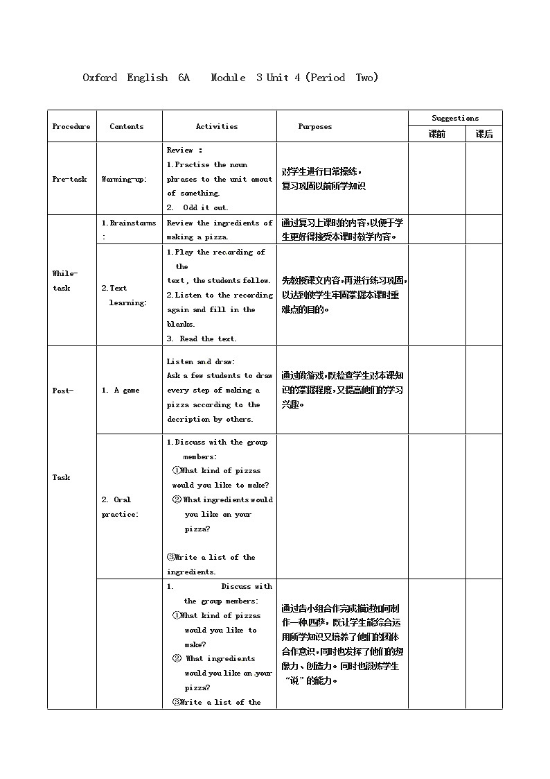 牛津英语上海版六年级第一学期 6A Unit 11教案 第2课时第1页
