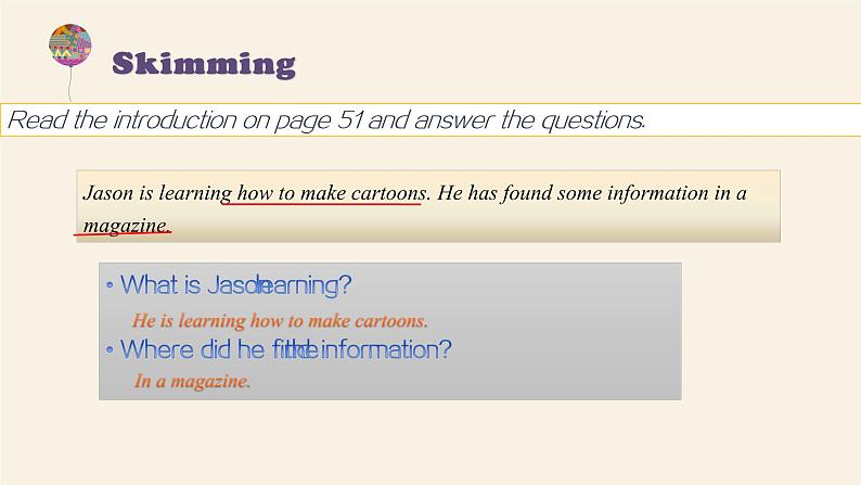 初中英语 沪教牛津版 8B Unit4 Cartoons and comic strips Reading How to make a cartoon 课件第7页