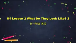 北师大版英语7年级上册 U1 Lesson 2 What Do They Look Like 2-2 PPT课件