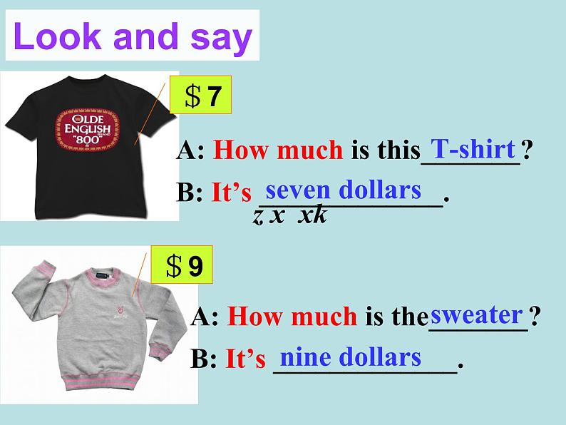 七年级英语教学课件:Unit 7 How much are these socks Section A2第6页
