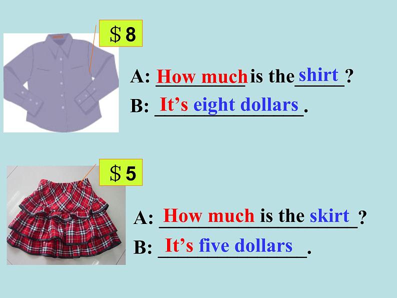 七年级英语教学课件:Unit 7 How much are these socks Section A2第7页