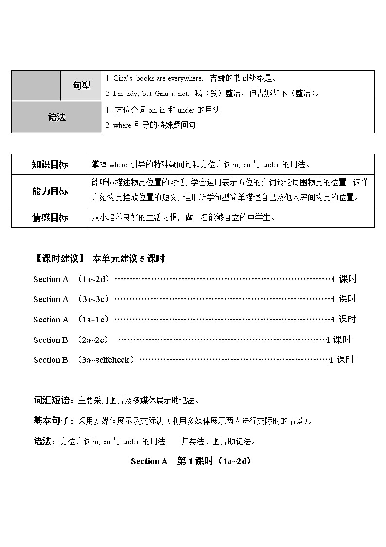 2022年人教新目标版七年级上册英语Unit 4 第1课时教案第2页