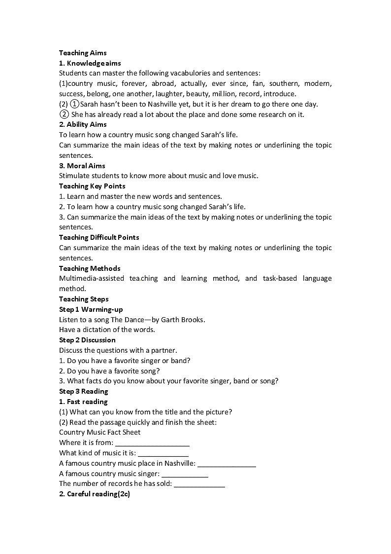 八年级英语下册教案:Unit8 Have you read Treasure Island Section B 2 (2a-2e)第2页
