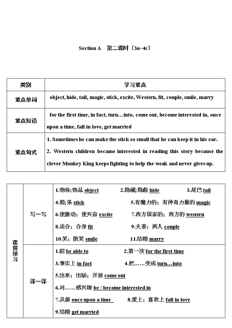 2022年人教新目标版八年级下册 Unit6 What were you doing when the rainstorm cameSection A第2课时 (3a~4c)教案第1页