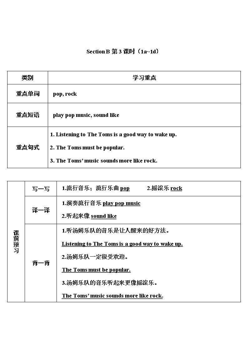 2022年人教新目标版八年级下册 Unit8 Have you read Treasure Island Section B第3课时(1a~1d)教案第1页