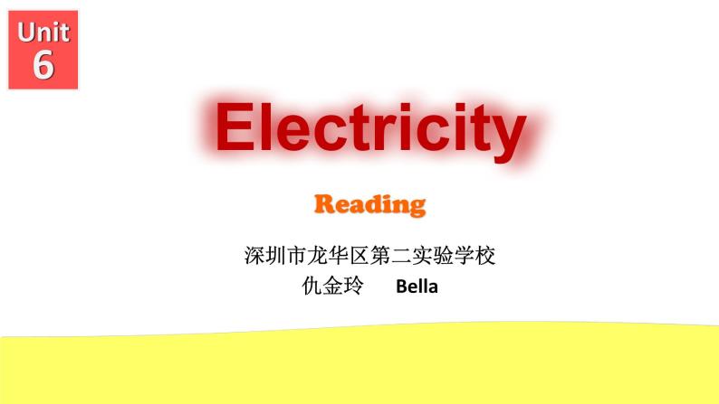 初中 初一 英语7BU6—1 Reading：Electricity all around 7BU6 Electricity Reading 课件01