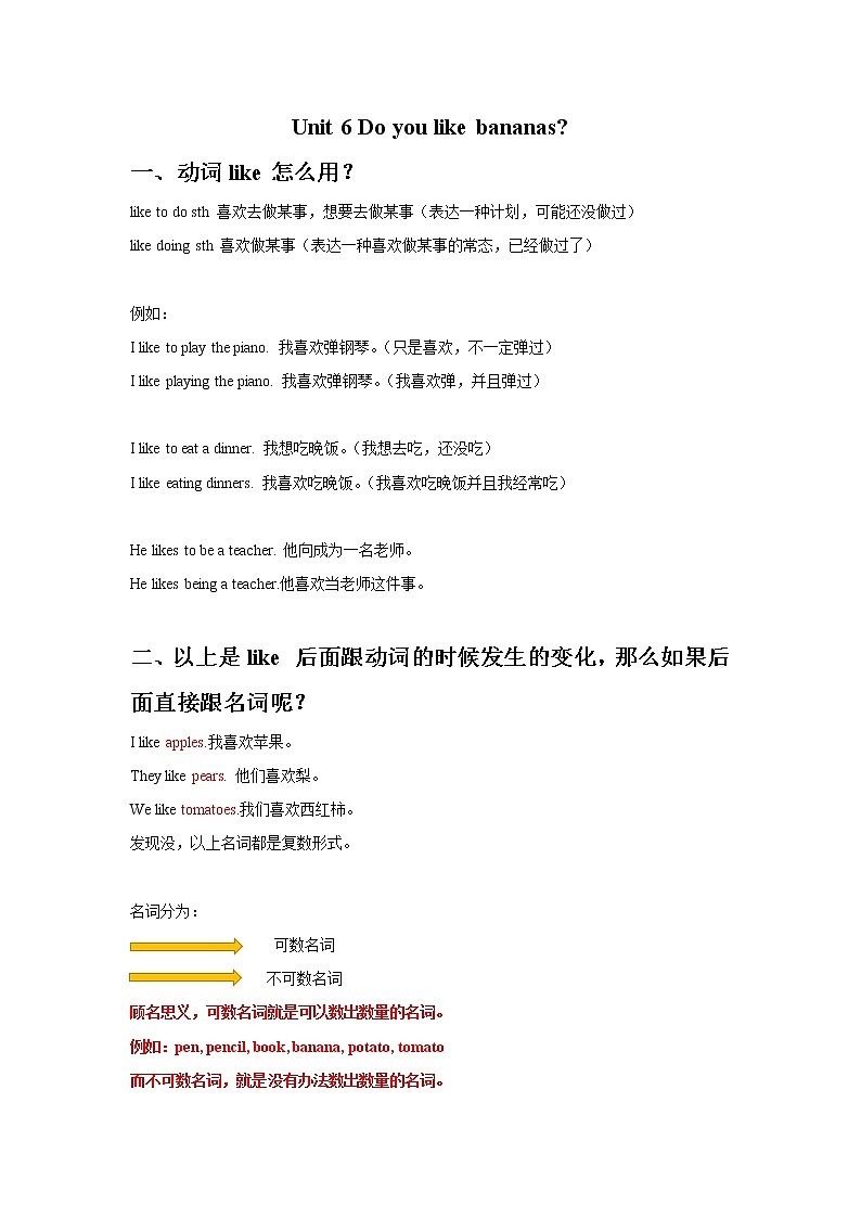 Unit 6七年级英语上册语法精讲+课内知识拓展+课后精准练习(人教版)01