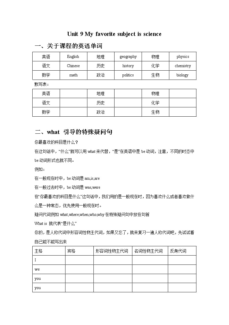 Unit 9七年级英语上册语法精讲+课内知识拓展+课后精准练习(人教版)第1页
