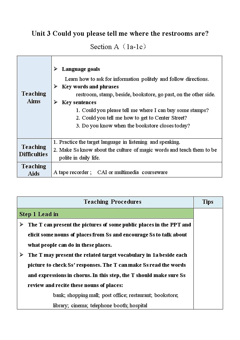人教新目标 (Go for it) 版英语九年级 Unit 3 SectionA (1a-1c) PPT课件+教案+导学案01