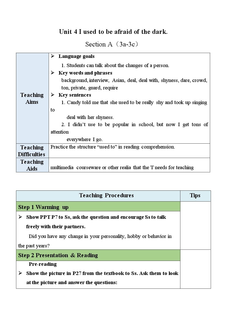 人教新目标 (Go for it) 版英语九年级 Unit 4 Section A （3a-3c） PPT课件+教案+导学案01