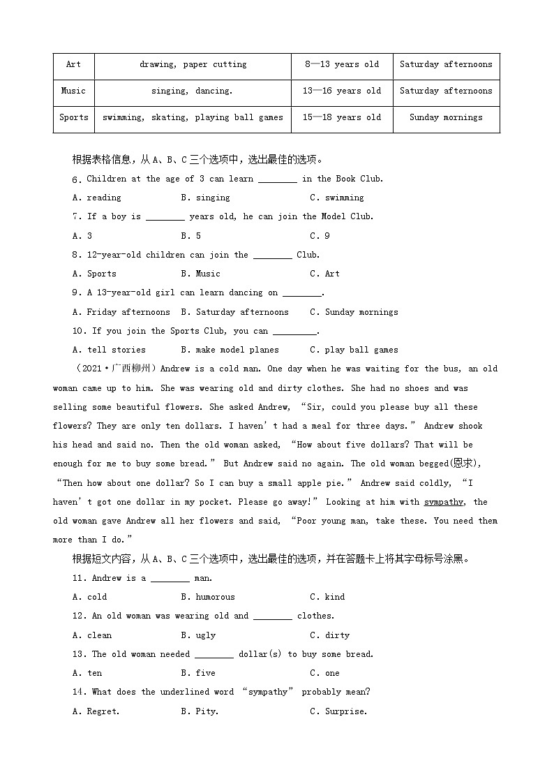 广西柳州三年(2020-2022)中考英语真题分题型分层汇编-03阅读单选&阅读判断&阅读还原第2页