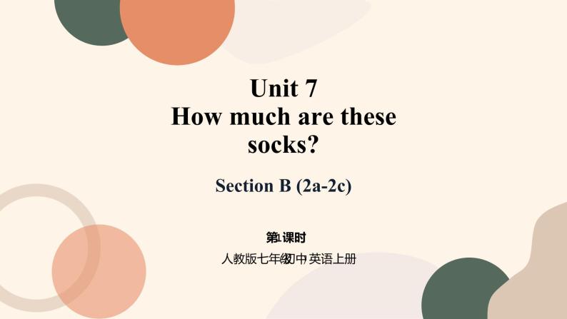 Unit 7 How much are these socks Section B 2a-2c课件+教案+音频01