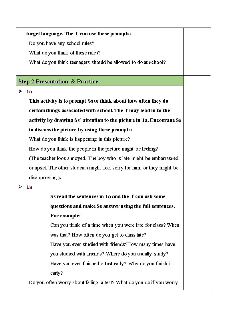 Unit 7 Section B(1a-1e)教案 第2页