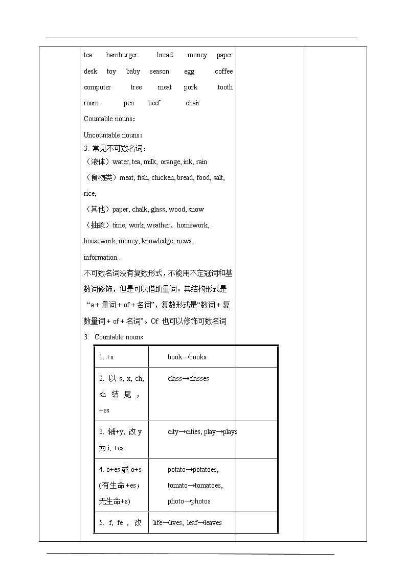 牛津版深圳广州版7年级上册英语Unit3 The Earth第3课时Grammar教案第2页