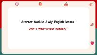 初中英语外研版 (新标准)七年级上册StarterModule 2 My English lessonUnit 2 What's your number?背景图课件ppt