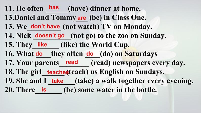 Unit2Grammar一般现在时牛津译林版英语七年级上册(共17张PPT)08