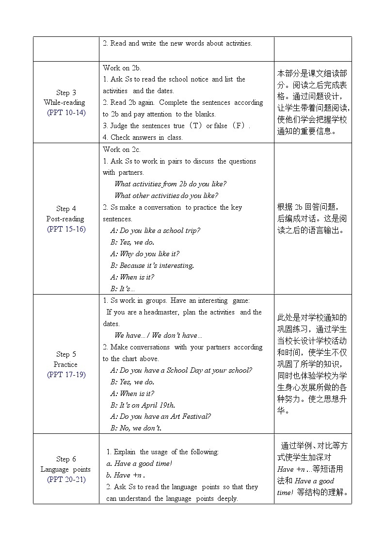 人教版七年级英语上册教案 Unit 8 Section B 2a-2c第2页