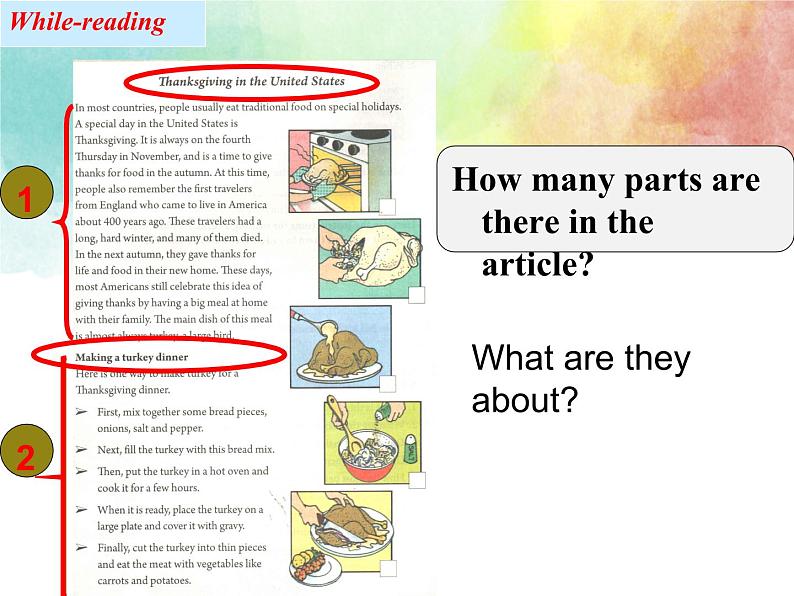 八上u8感恩节阅读 reading课件人教版初中英语八年级上第3页