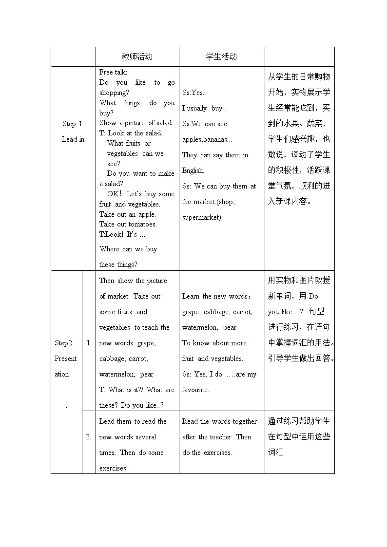 冀教版七上英语 Lesson 21 At the Market 教案02