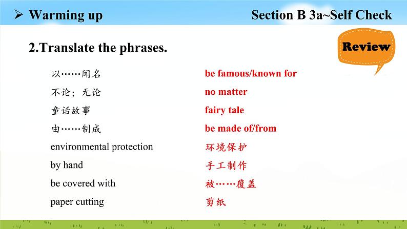 Unit 5 Section B 3a~Self Check课件2022-2023学年人教版新目标九年级英语上册07
