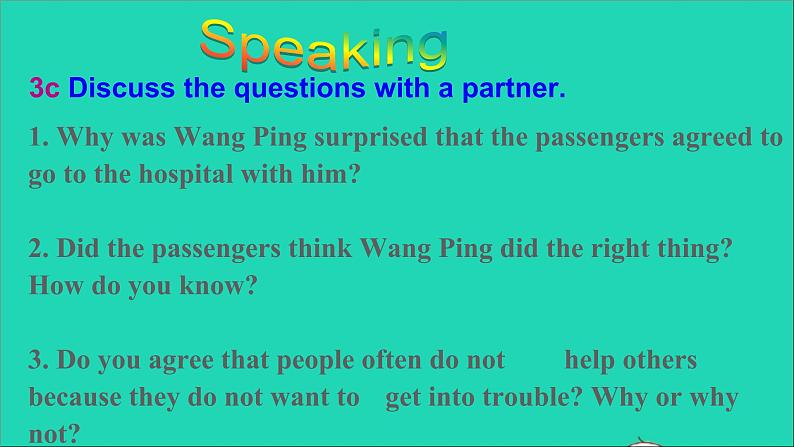 英语人教版八年级下册同步教学课件unit 1 what's the matter sectiona(3a-3c)08