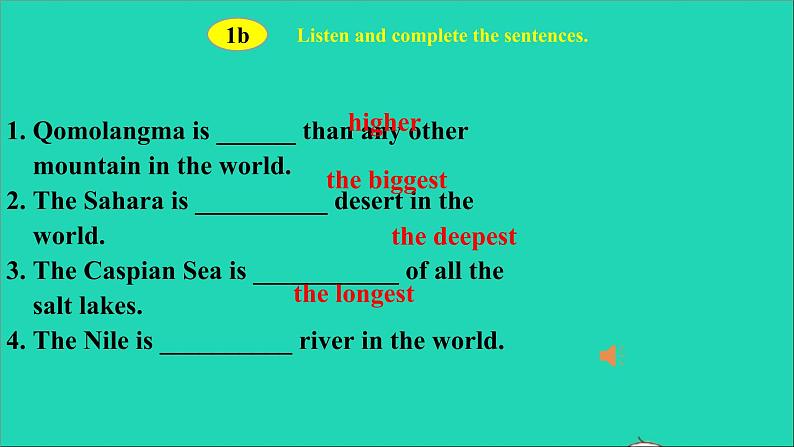 英语人教版八年级下册同步教学课件unit 7 what’s the highest mountain in the world sectiona(1a-2d)第8页